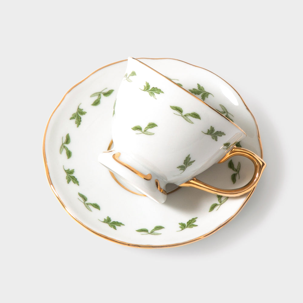 Kit Xícara de Café com Pires Coleção "Toile Eras" 6 Peças