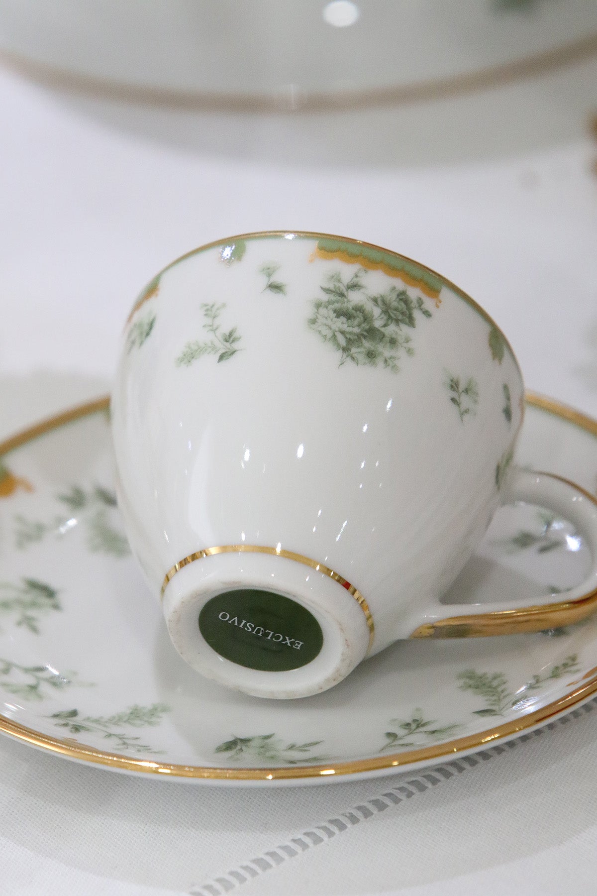 Kit Xícara de Café com Pires Coleção "Fleur" 8 Peças