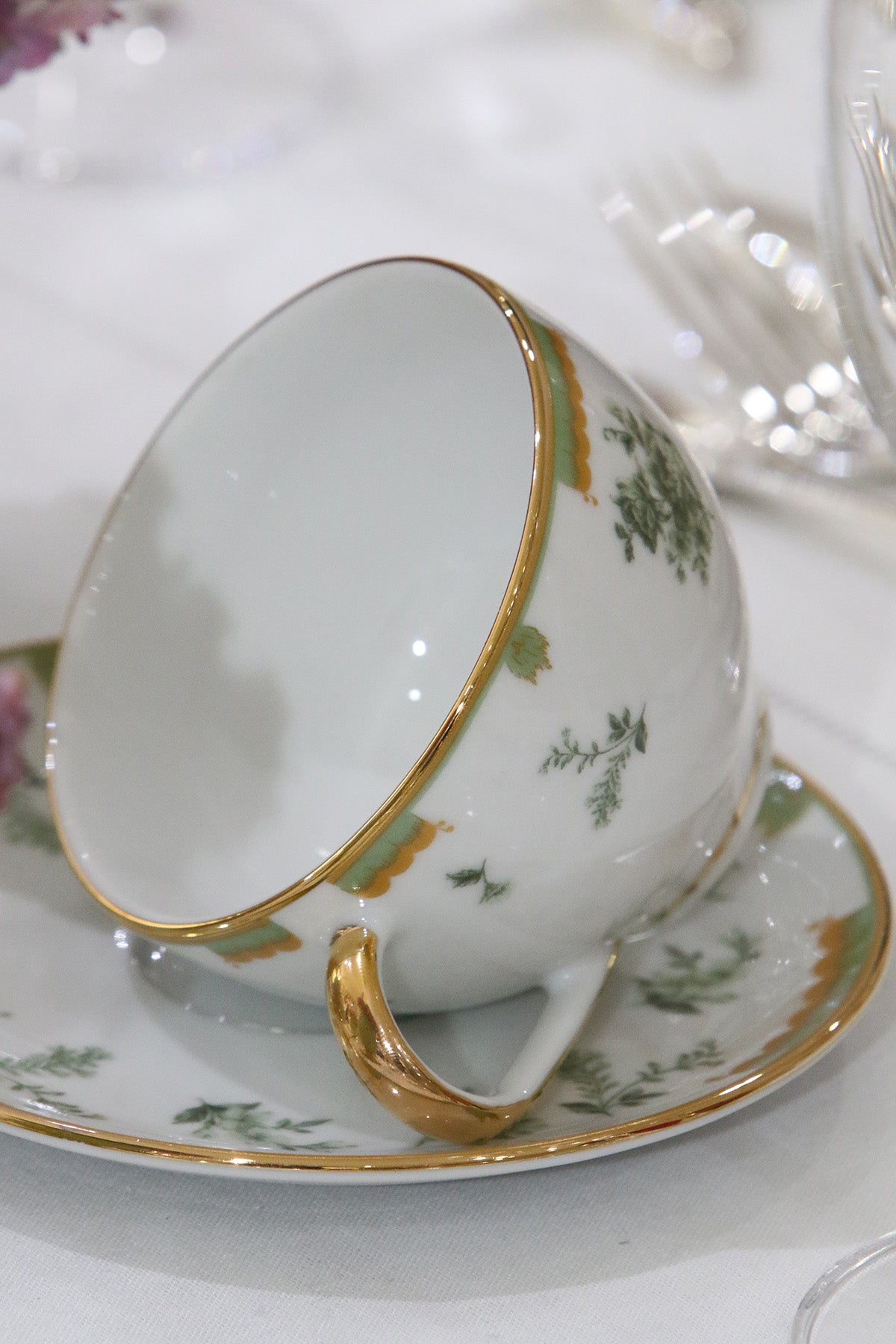 Kit Xícara de Café com Pires Coleção "Fleur" 8 Peças
