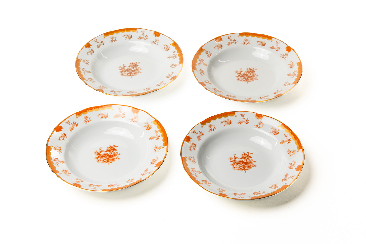 Kit Prato Fundo Coleção "Laranjeira Imperial" 4 Peças