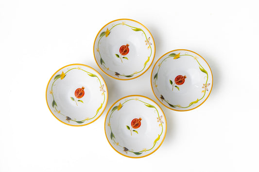 Kit Bowl Vaso Coleção "Jardim de Romã Kit 6 Peças