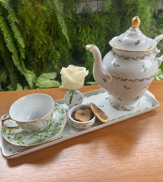 Xícara de Chá com pires Porcelana especial Coleção "Jardin Sur Le Nil"