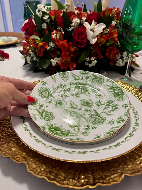 Prato sobremesa Porcelana especial Coleção "Jardin Sur Le Nil"