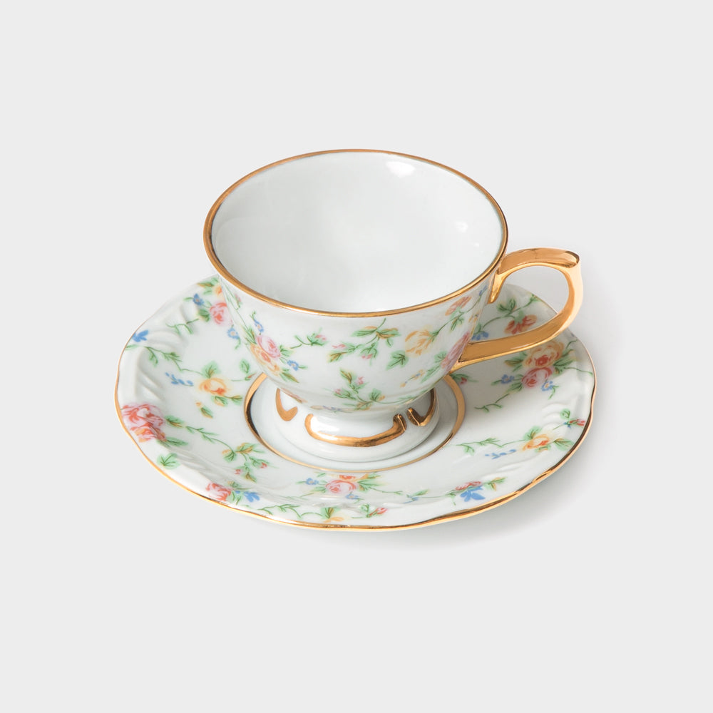 Xícara de café com pires Porcelana especial Coleção "La Vie en Rose"