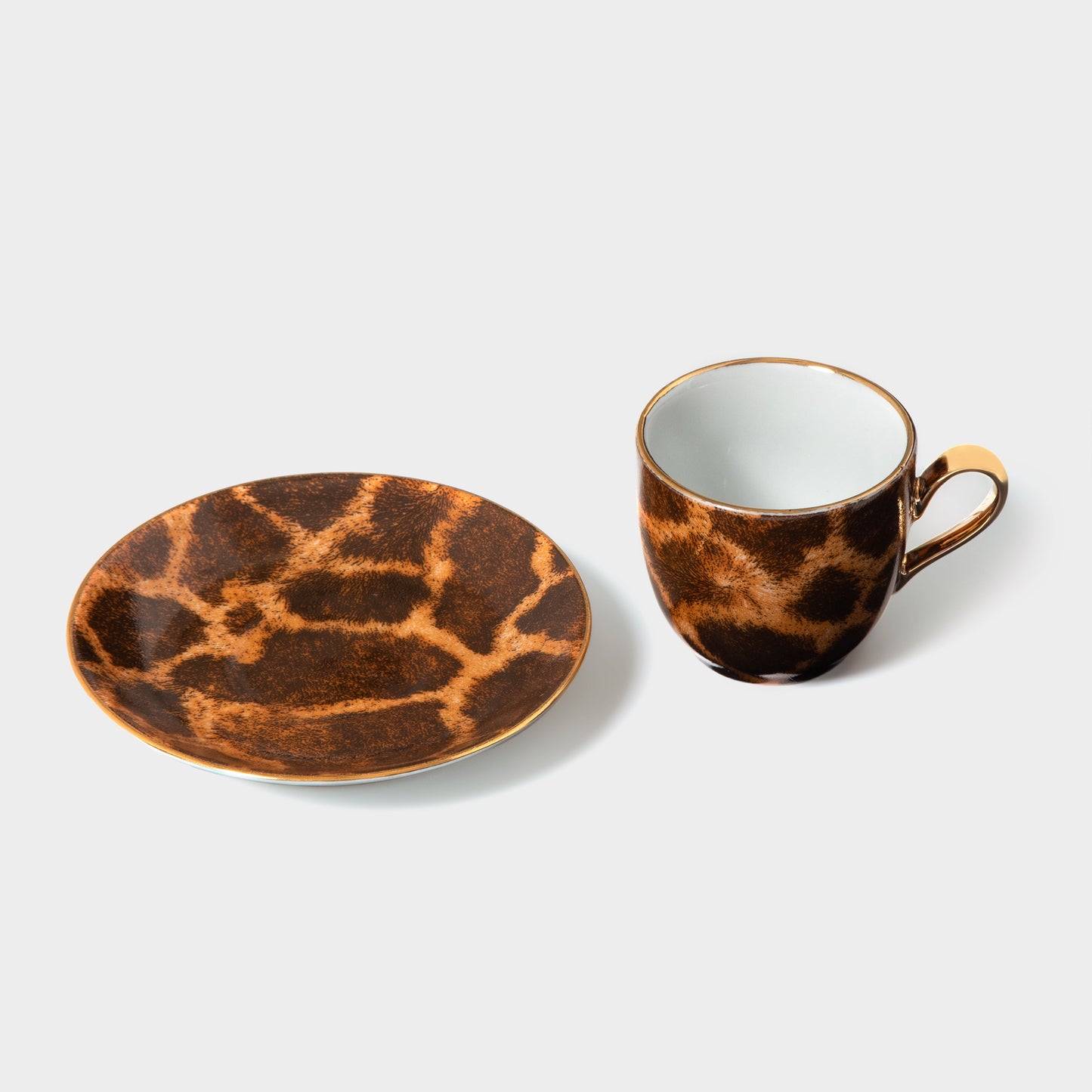 Xícara de café com pires Porcelana especial Coleção "Safari" Girafa