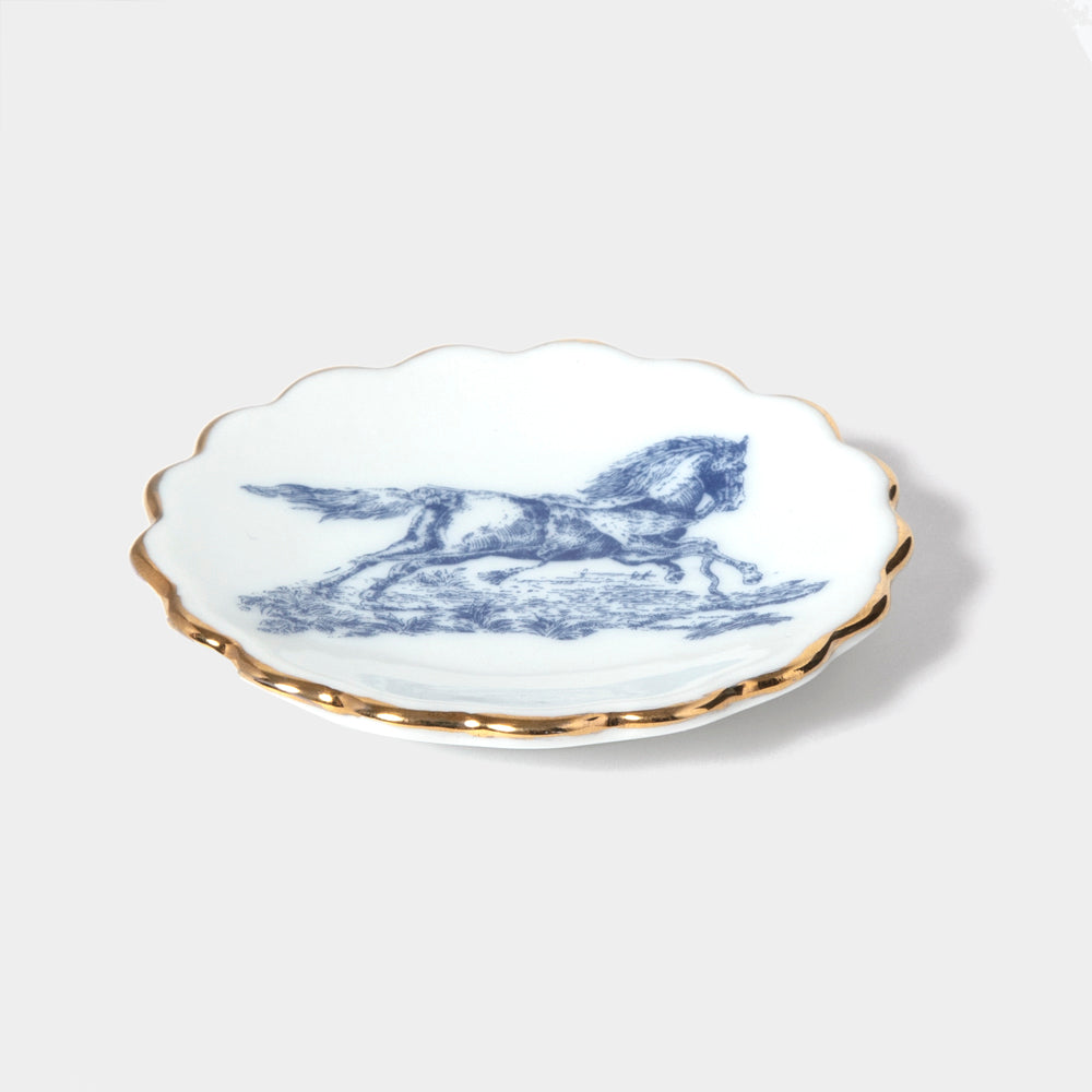 Descanso de Jóias Porcelana Especial Estampa Exclusiva Cheval Bleu