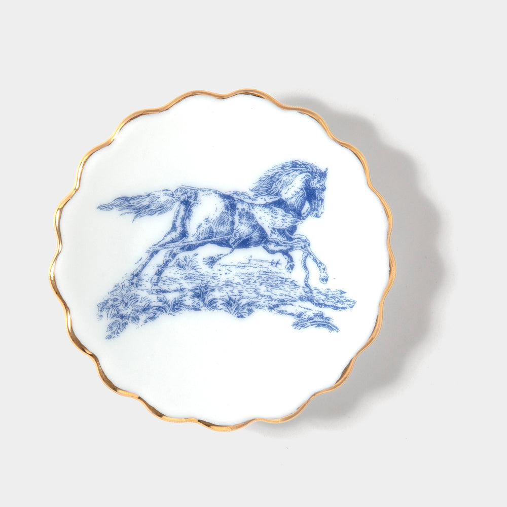 Descanso de Jóias Porcelana Especial Estampa Exclusiva Cheval Bleu