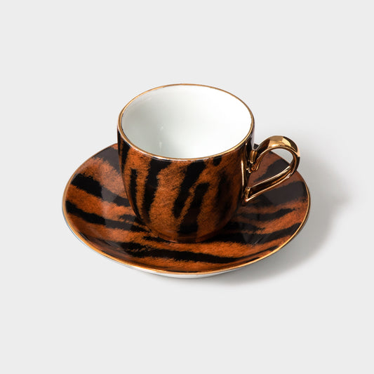 Xícara de Café com pires Coleção "Safari" Tigre