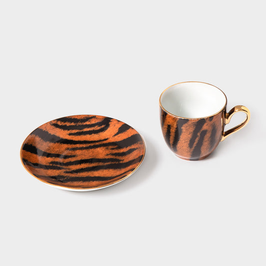 Xícara de Café com pires Coleção "Safari" Tigre
